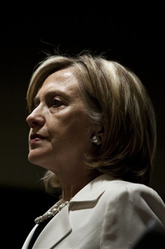 Secretary of State Hillary Rodham Clinton delivers remarks at the Schindler Factory Museum in Krakow, Poland, on Saturday.
